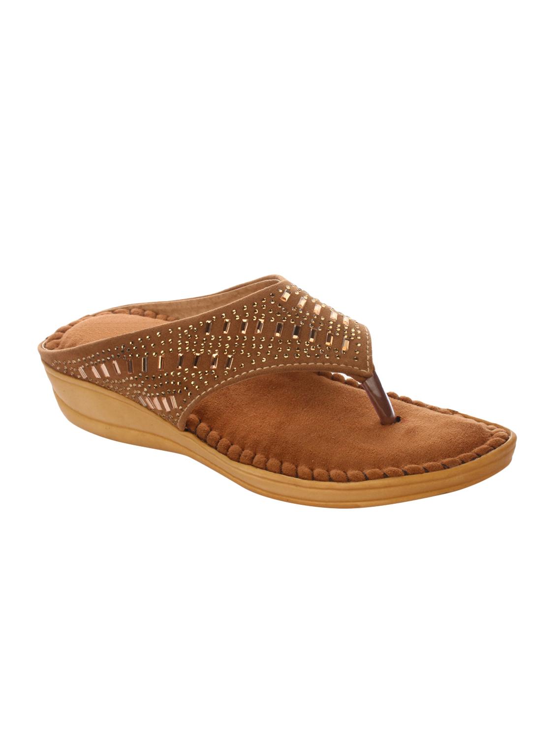 brown faux leather slippers - 15104996 - Zoom Image - 1