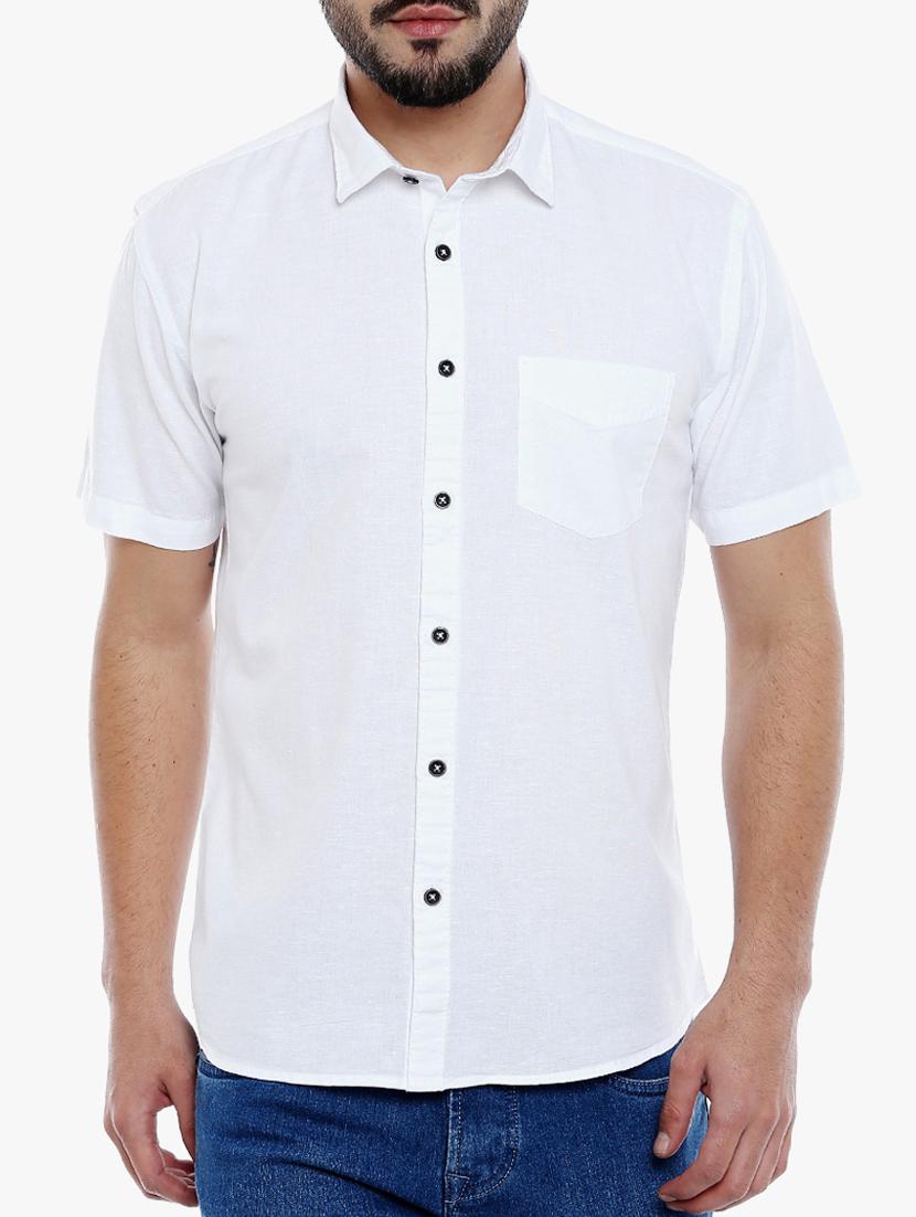 white cotton casual shirt - 15105298 - Zoom Image - 1