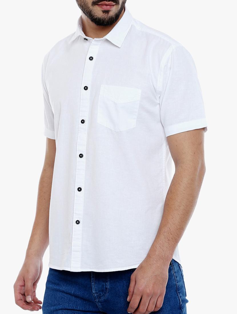 white cotton casual shirt - 15105298 - Zoom Image - 2