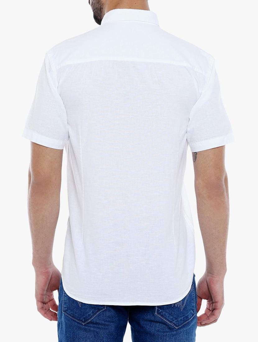 white cotton casual shirt - 15105298 - Zoom Image - 3