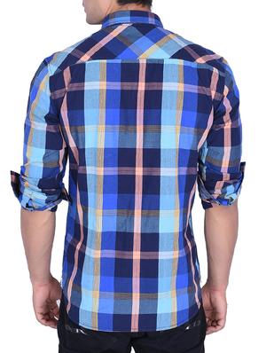 blue cotton casual shirt - 15105309 - Standard Image - 3