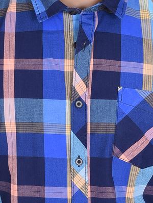 blue cotton casual shirt - 15105309 - Standard Image - 4