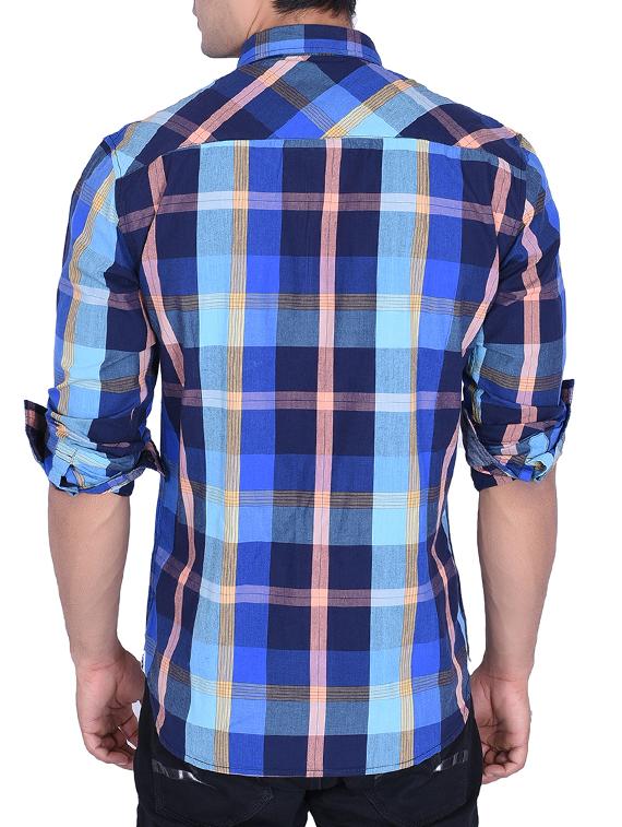 blue cotton casual shirt - 15105309 - Zoom Image - 3