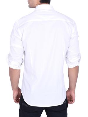 white cotton casual shirt - 15105317 - Standard Image - 3