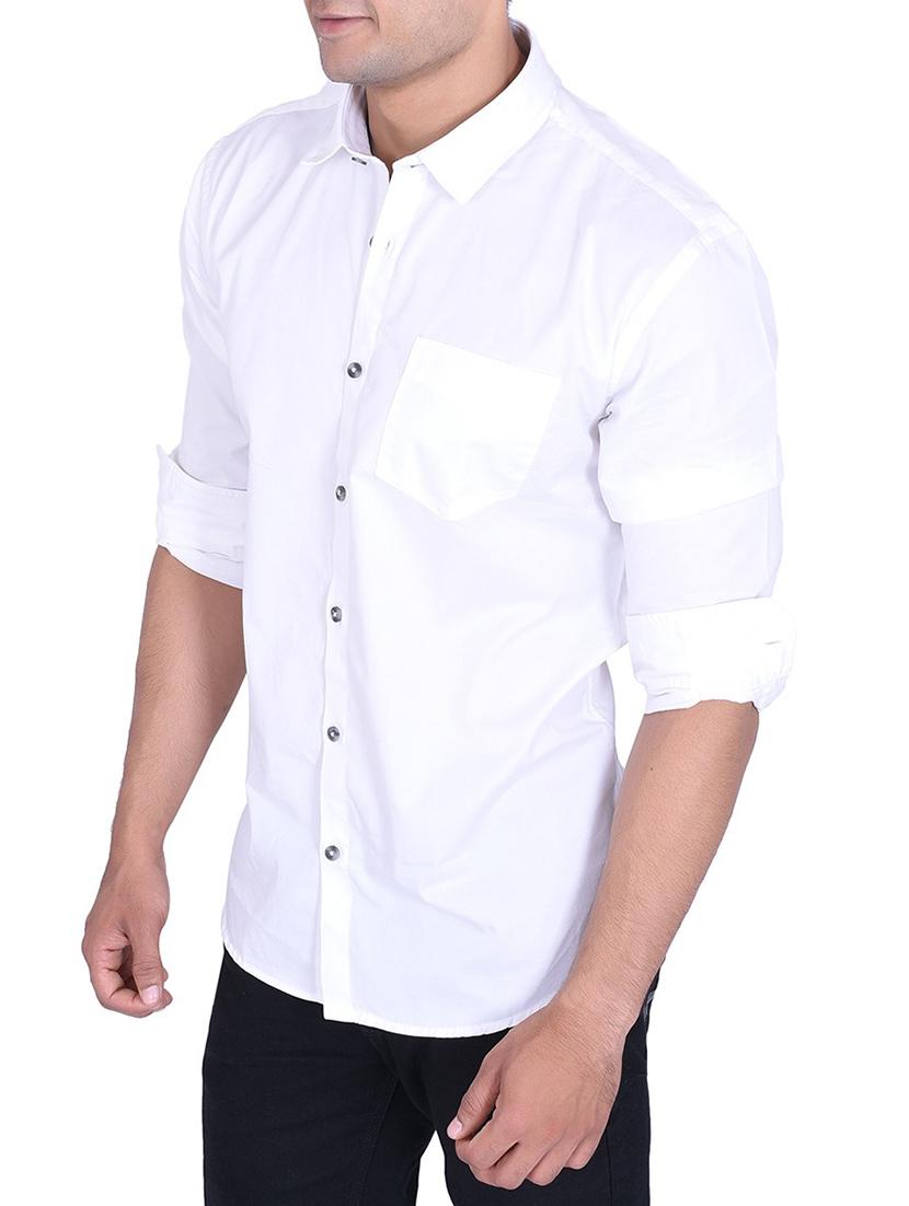 white cotton casual shirt - 15105317 - Zoom Image - 2