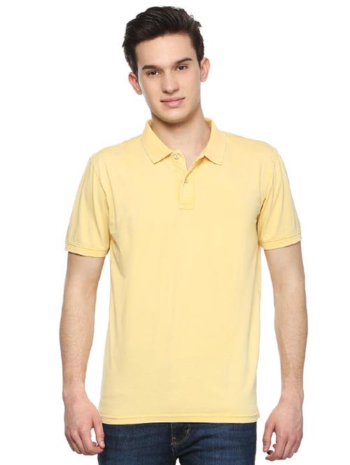 yellow solid polo t-shirt - 15105951 - Standard Image - 1