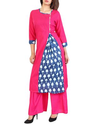 pink cotton a-line kurta - 15106257 - Standard Image - 1