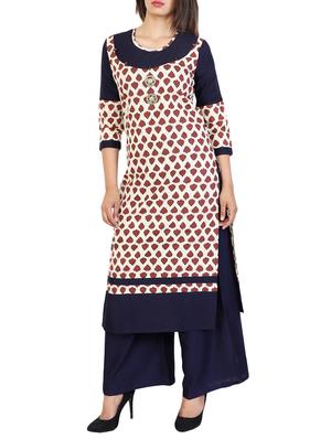Brown cotton straight kurta - 15106258 - Standard Image - 1