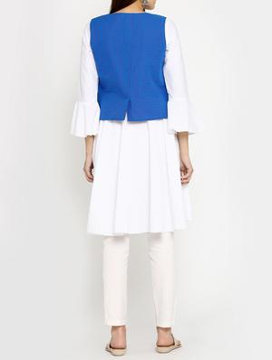 solid flared kurta with jacket - 15106801 - Standard Image - 3
