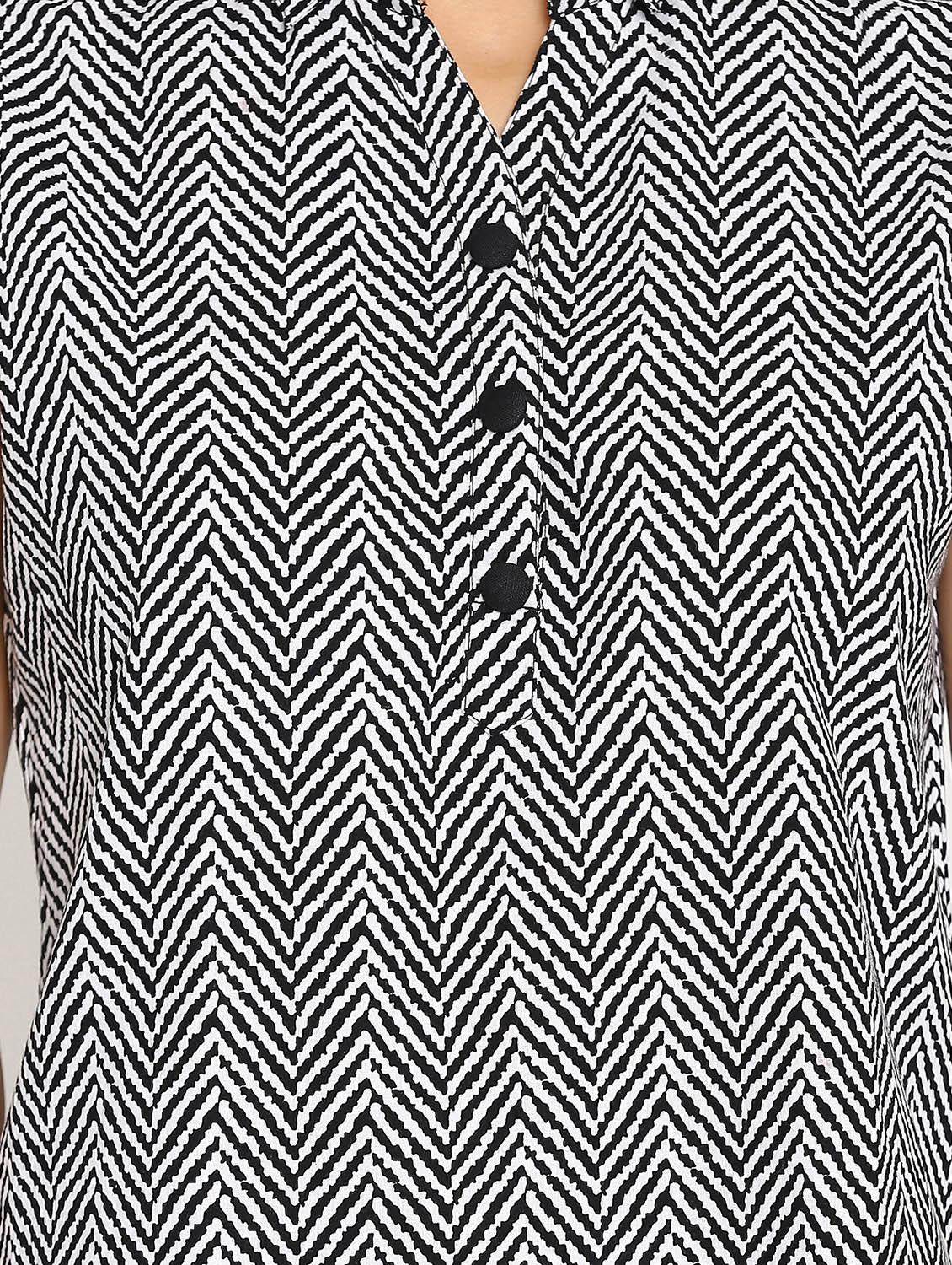 white cotton chevron top - 15106844 - Zoom Image - 4
