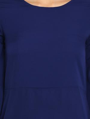 navy blue solid a-line dress - 15106845 - Standard Image - 4