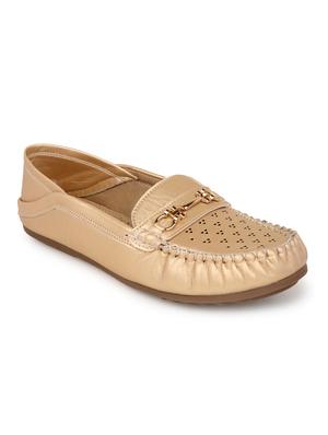gold suede slip on loafers - 15106864 - Standard Image - 1