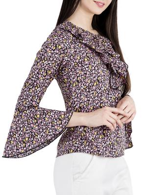 pink printed ruffle top - 15107107 - Standard Image - 2