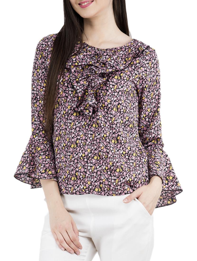 pink printed ruffle top - 15107107 - Zoom Image - 1