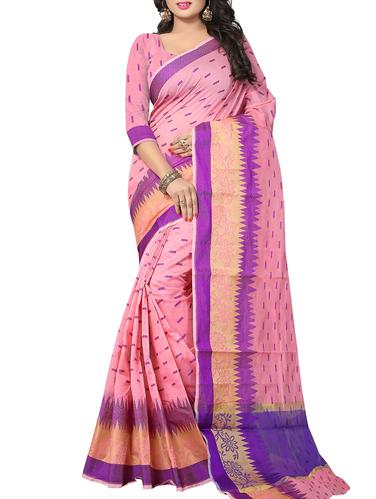 peach silk woven saree with blouse - 15107349 - Very Small Image - 1