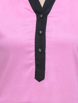 pink rayon solid kurta - 15108545 - Standard Image - 4