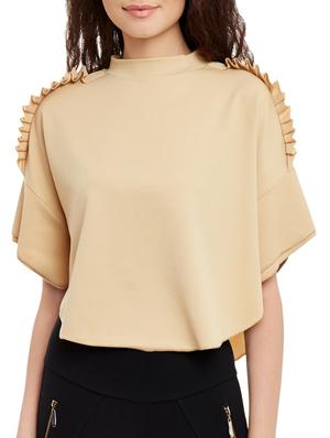 beige solid cape sleeved top - 15108552 - Standard Image - 1