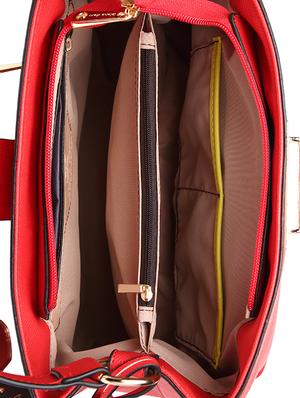 red leatherette regular handbag - 15109110 - Standard Image - 3