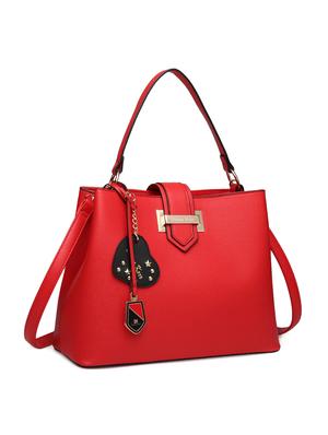 red leatherette regular handbag - 15109110 - Standard Image - 4