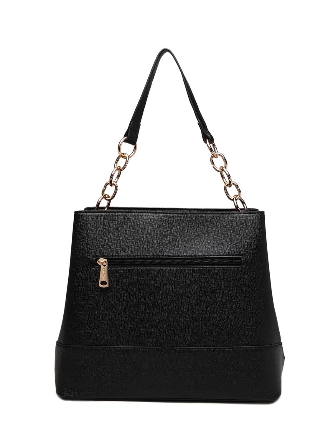 black leatherette regular handbag - 15109119 - Zoom Image - 2
