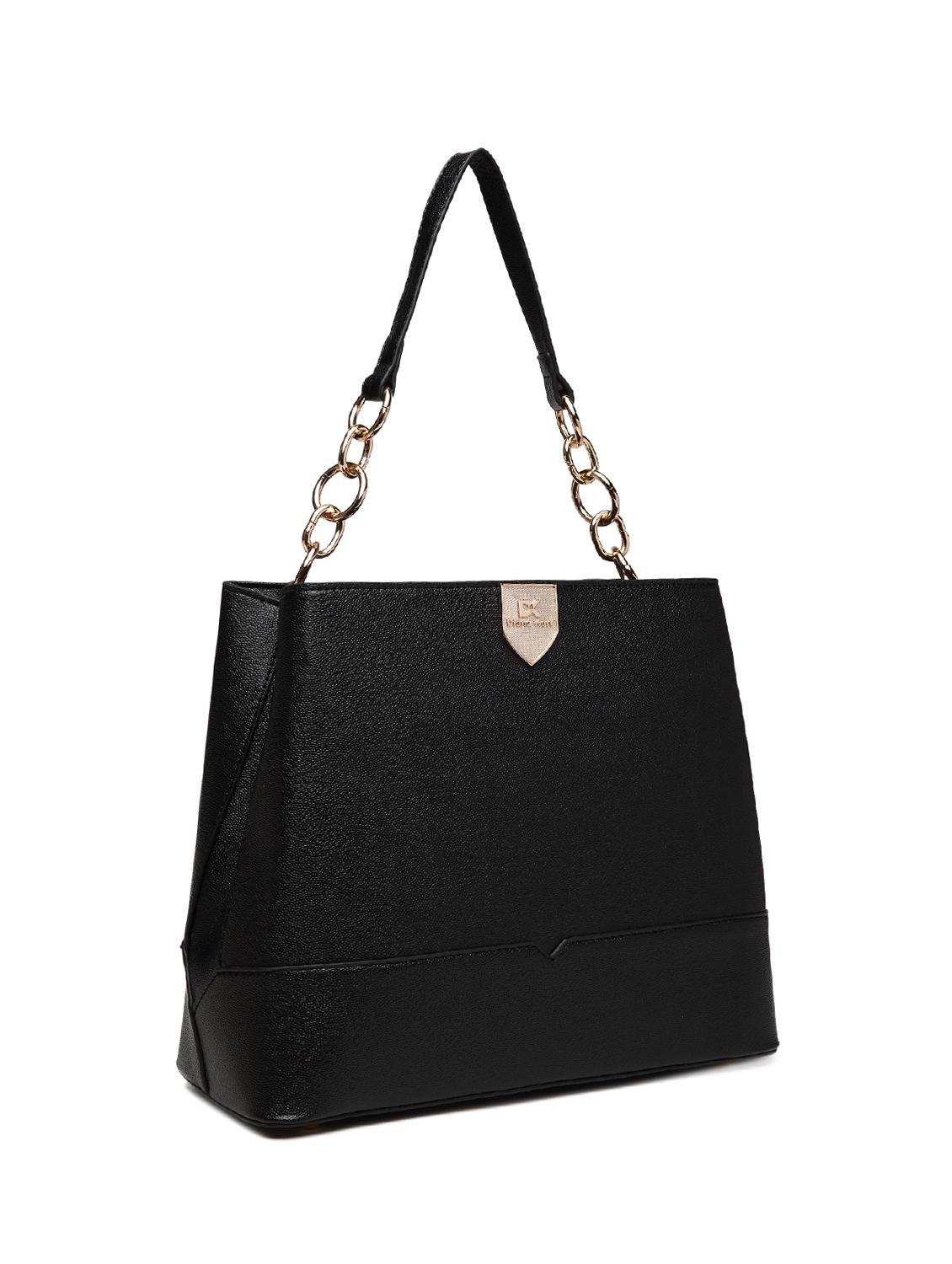 black leatherette regular handbag - 15109119 - Zoom Image - 4