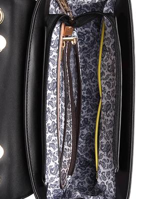 black leatherette regular handbag - 15109124 - Standard Image - 3