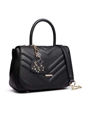black leatherette regular handbag - 15109124 - Standard Image - 4