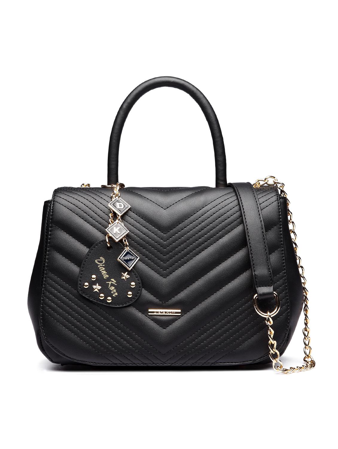 black leatherette regular handbag - 15109124 - Zoom Image - 1