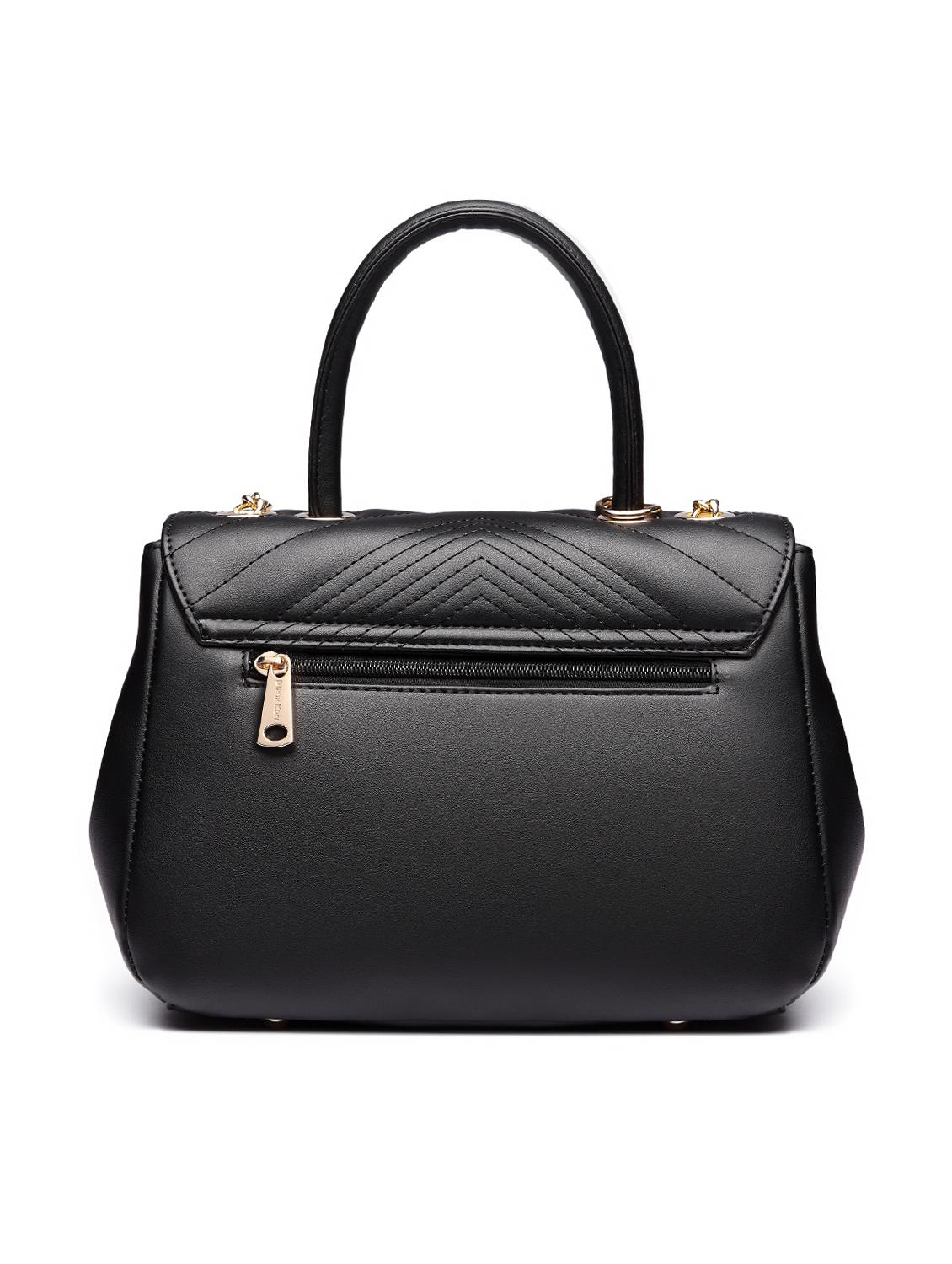 black leatherette regular handbag - 15109124 - Zoom Image - 2