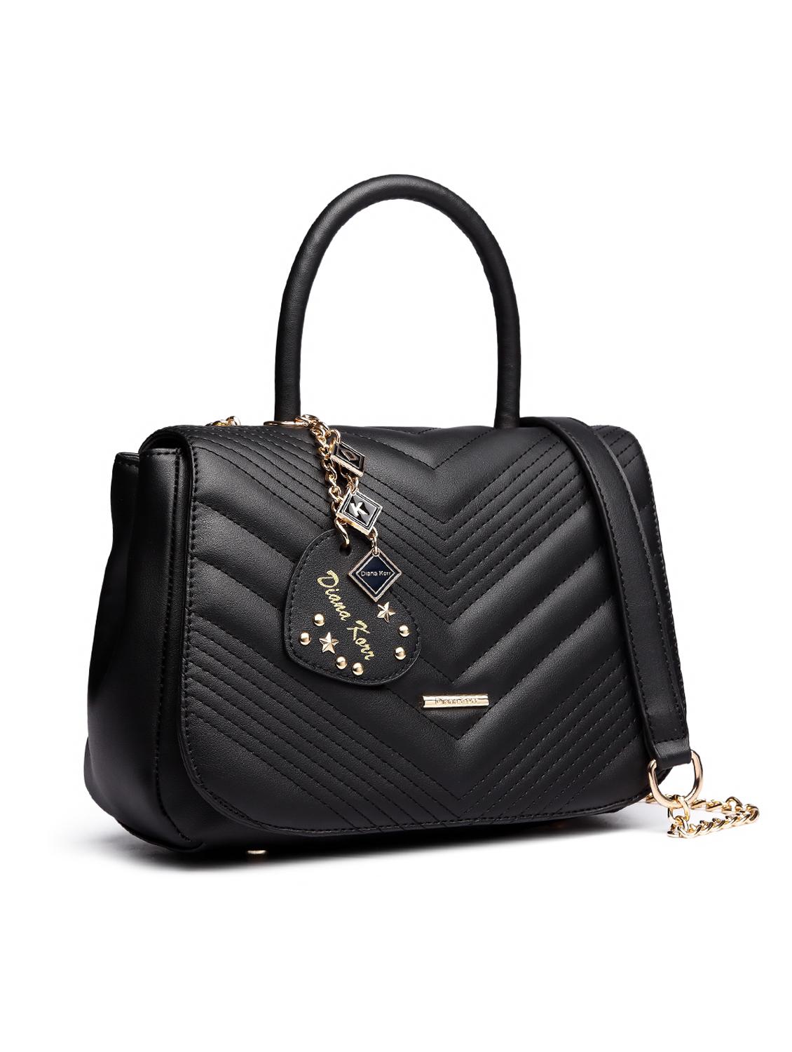 black leatherette regular handbag - 15109124 - Zoom Image - 4
