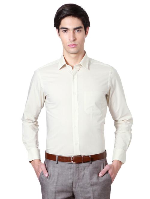 beige cotton formal shirt - 15109683 - Standard Image - 1