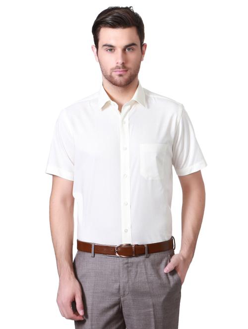 beige cotton formal shirt - 15109684 - Standard Image - 1