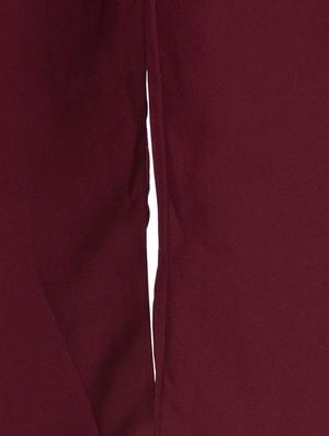red solid crepe pleated trouser - 15110215 - Standard Image - 5