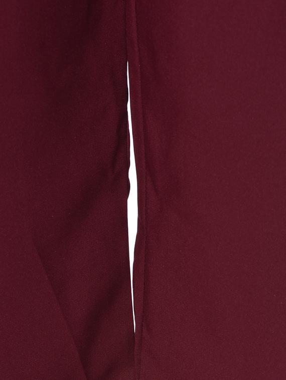 red solid crepe pleated trouser - 15110215 - Zoom Image - 5