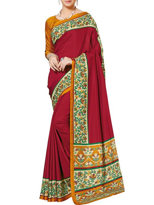 red silk mysore saree with blouse - 15110236 - Very Small Image - 1