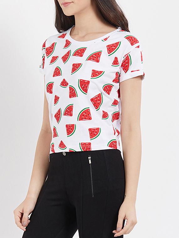 white printed cotton tees - 15110252 - Zoom Image - 2