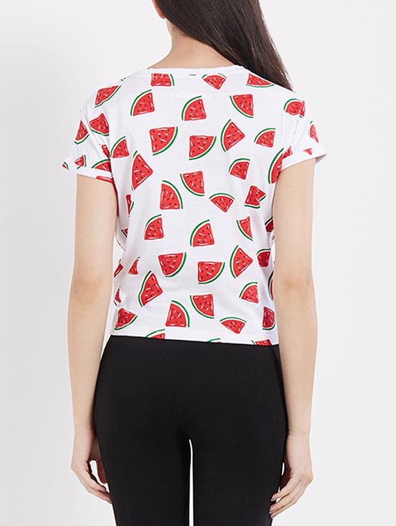 white printed cotton tees - 15110252 - Zoom Image - 3