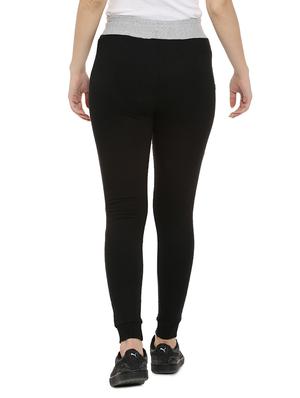 black cotton printed track pant - 15110316 - Standard Image - 3