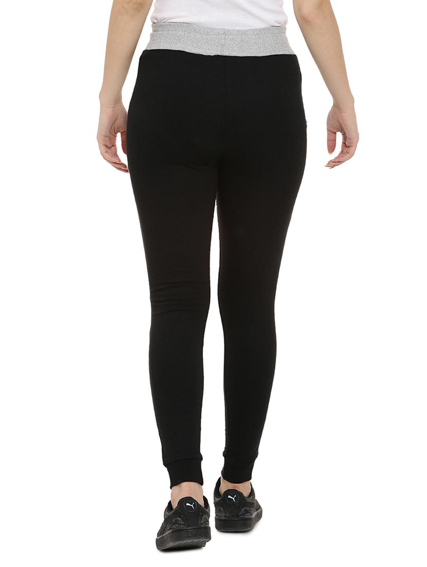 black cotton printed track pant - 15110316 - Zoom Image - 3