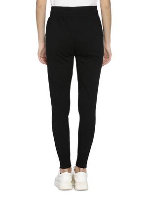 black solid cotton track pants - 15110324 - Standard Image - 3