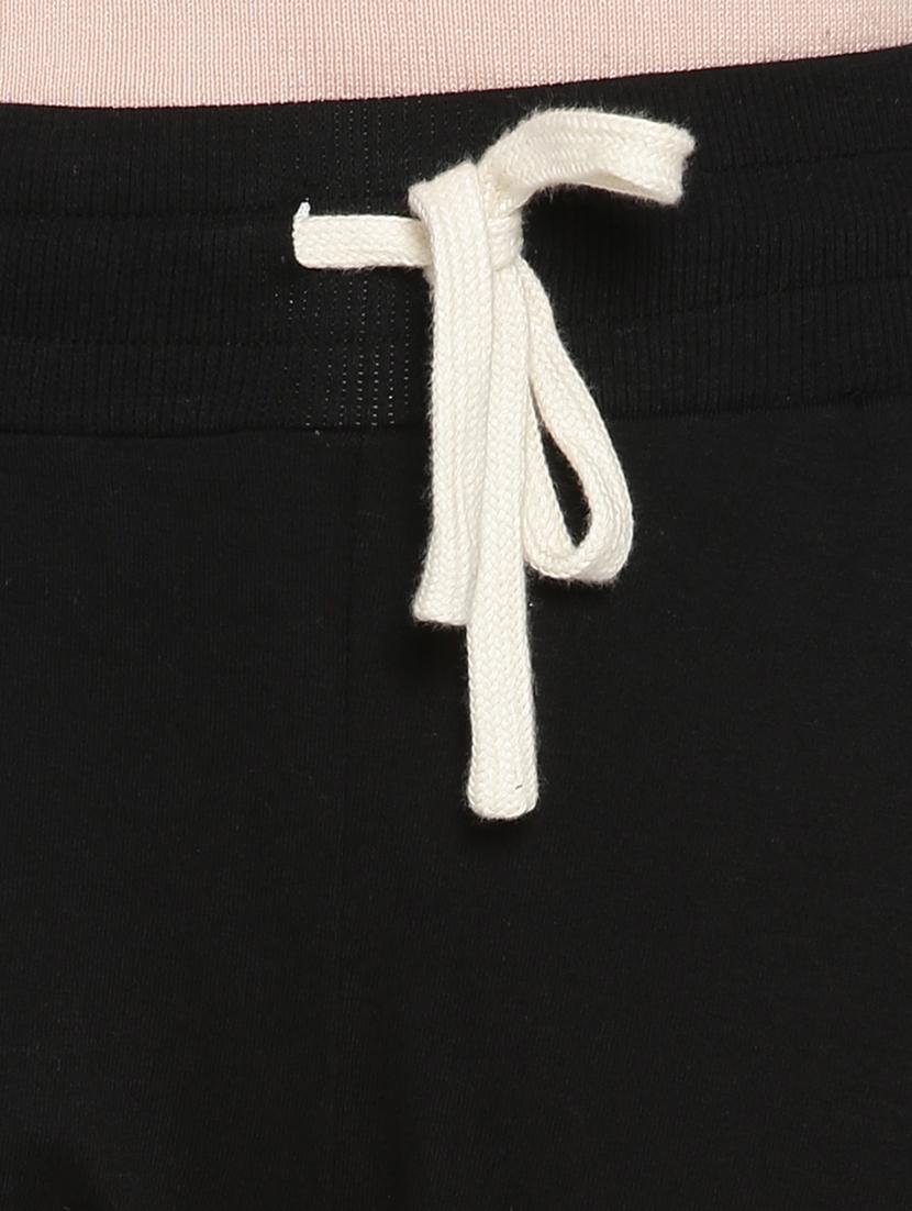 black solid cotton track pant - 15110325 - Zoom Image - 4