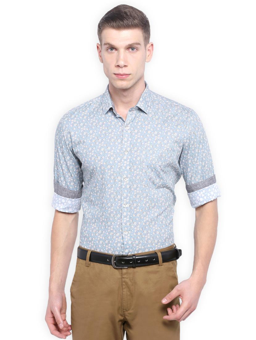 blue cotton casual shirt - 15110406 - Zoom Image - 1