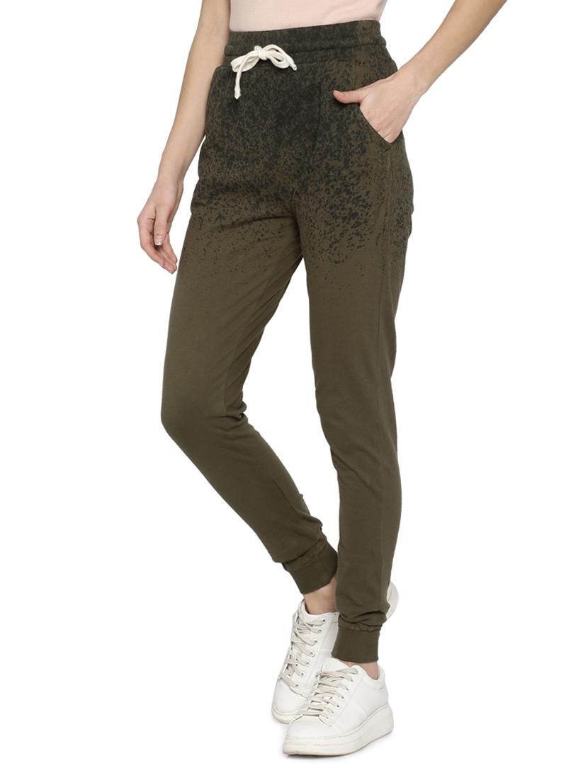 green cotton printed track pant - 15110492 - Zoom Image - 2