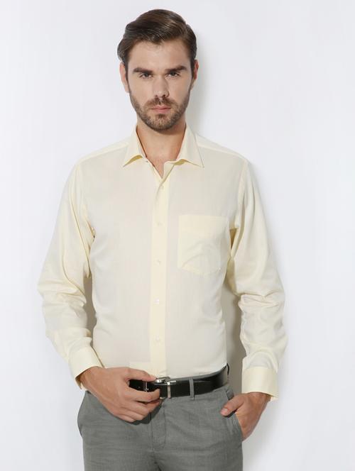 yellow cotton formal shirt - 15110515 - Standard Image - 1