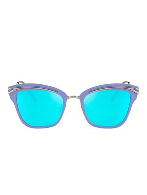 Cat-Eye Unisex Sunglasses Twin-Beam Frame Lens Metal Eye-glasses Women Mirror Sun-Glasses UV400 Protection - 15110897 - Standard Image - 1