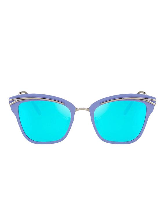 Cat-Eye Unisex Sunglasses Twin-Beam Frame Lens Metal Eye-glasses Women Mirror Sun-Glasses UV400 Protection - 15110897 - Zoom Image - 1