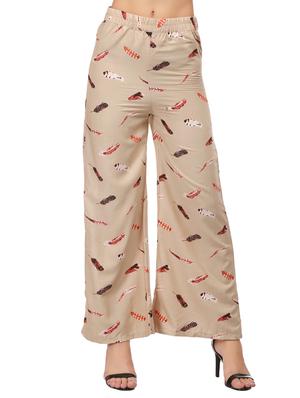 beige cotton straight palazzo - 15111073 - Standard Image - 1