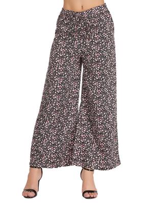 black cotton straight palazzo - 15111310 - Standard Image - 1