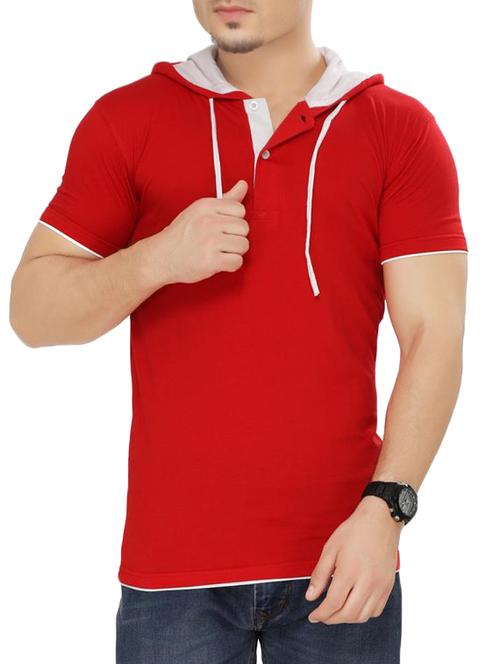 red cotton t-shirt - 15111358 - Standard Image - 1