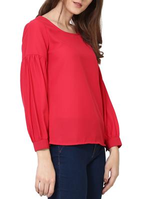 bishop sleeve top stitch neckline top - 15111499 - Standard Image - 2
